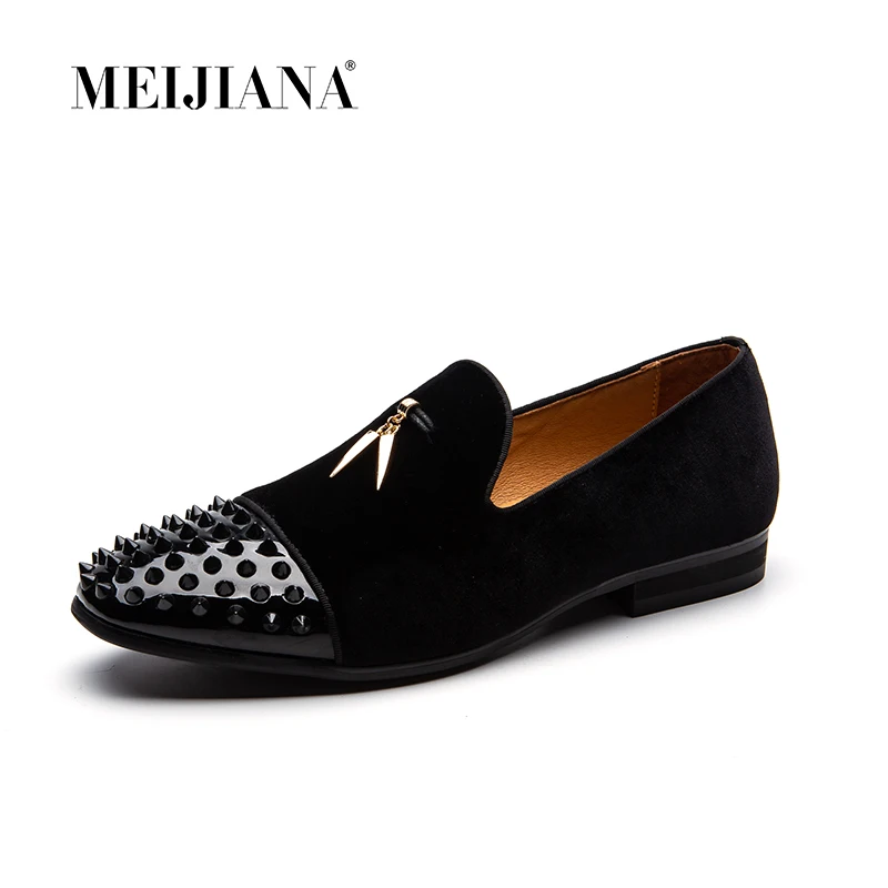 Men Loafers Black Suede Shark Tassel Slippers Shoes Luxury Dress Flats Genuine Leather Loafers
