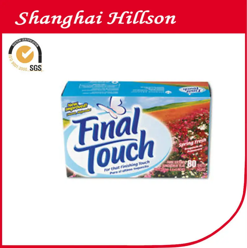 хозяйки лучший выбор 2014 высокое качество смягчитель ткани листов oem