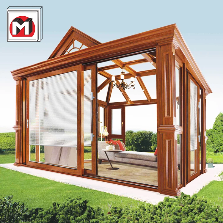 Modular Prefab Four Season Solarium Hollow Sun House doors and windows for aluminum profile Glass Sunrooms