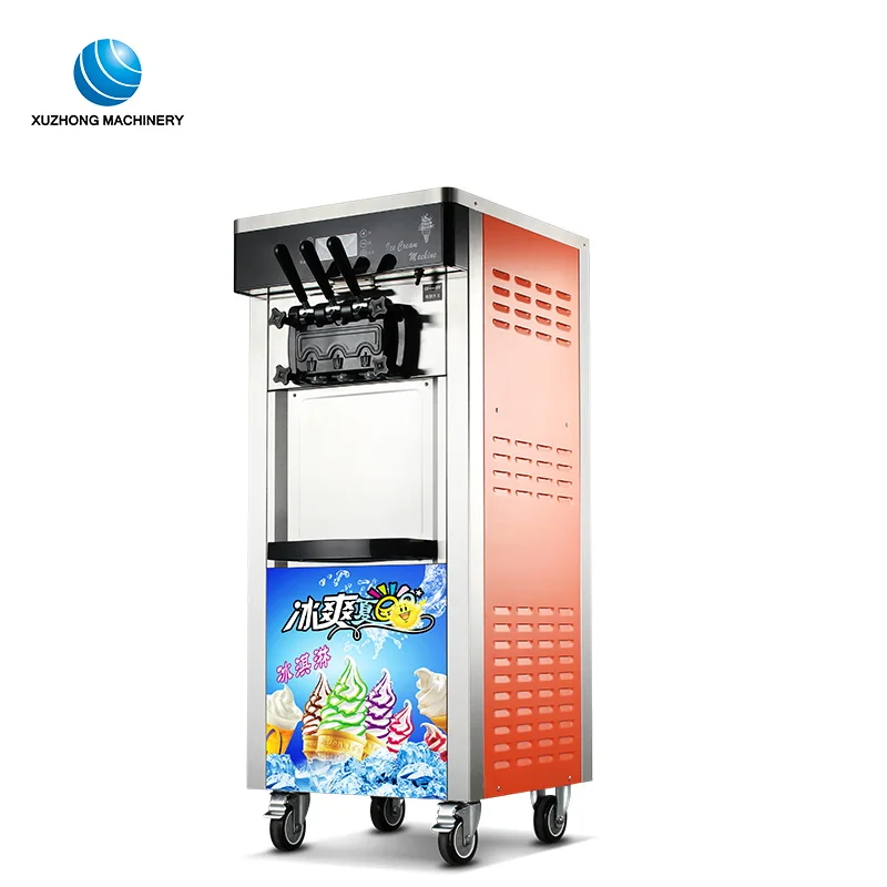 Stainless steel china best 3 flavour soft ice cream machine 3 flavors ice cream machine for snacks ice-cream making machine