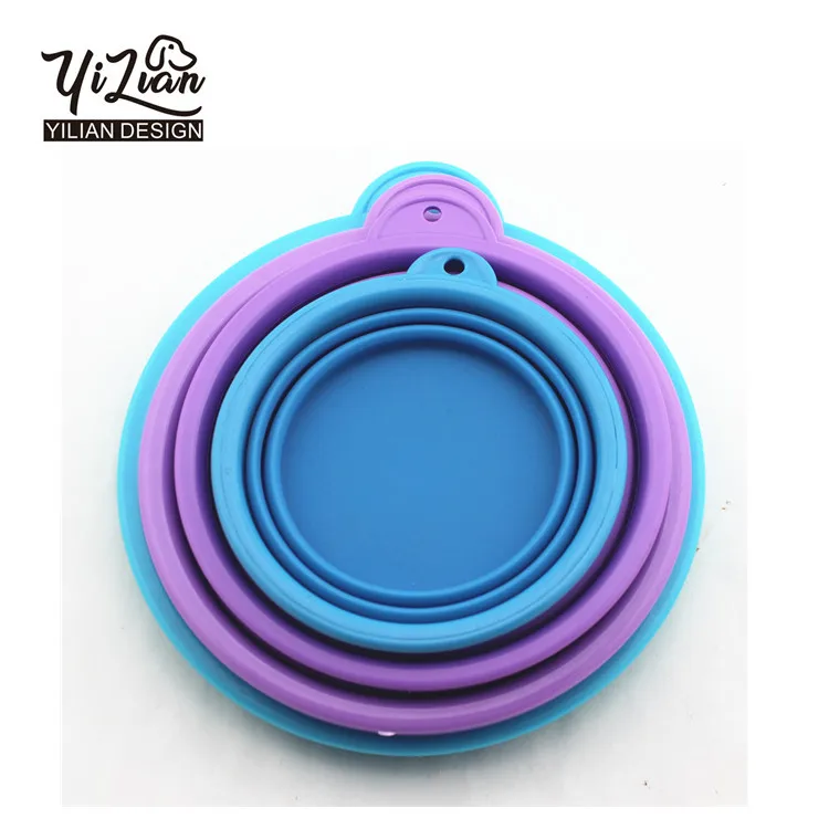 
Top selling 350/750/1000/1500ml Foldable Pet Food Water Feeding Portable Travel Collapsible Dog Silicone Bowl 