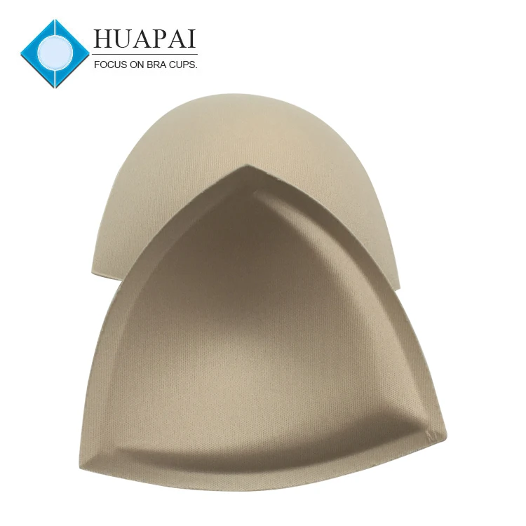 Huapai high quality custom sizes Sponge with Polyester push up triangle bra cups for bikini