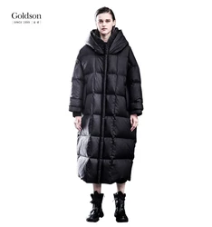 Korean classic design hooded zipper clothes women winter long 9010 duck down coat