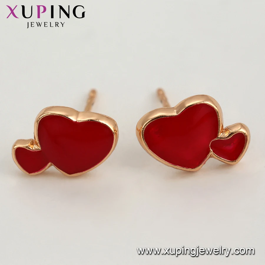 Набор 025 xuping Многоцветный двойной ювелирный набор в форме сердца, демонстрация родителей