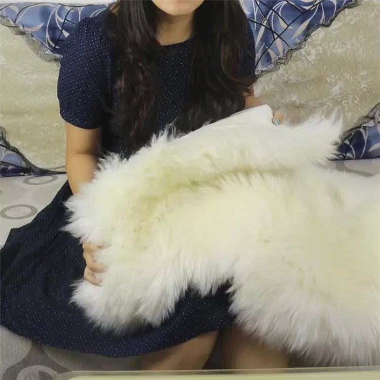Hot selling australian pure color sheepskin fur car seat cover lambskin cushion