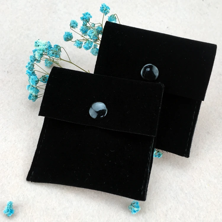 Черный маленький бархатный мешочек для ювелирных изделий с индивидуальным логотипом