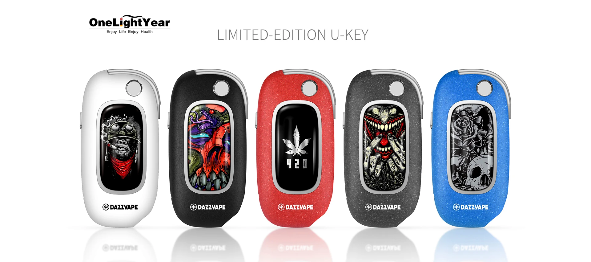 
The key of car 350mAh CBD 510 thread cbd vape pen atomizer kit portable Dazzvape U key flip battery from one light year company 