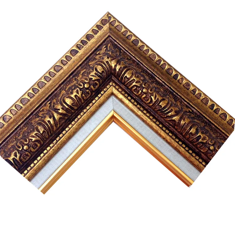 Античный полистирол Золотой Рисунок Модель рамы для зеркала