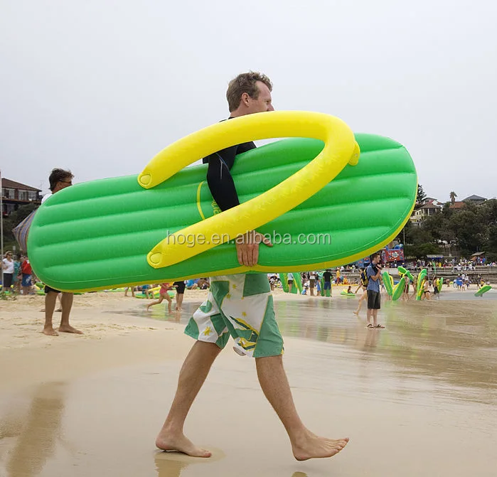 Best sells Inflatable PVC green slippers air mattress