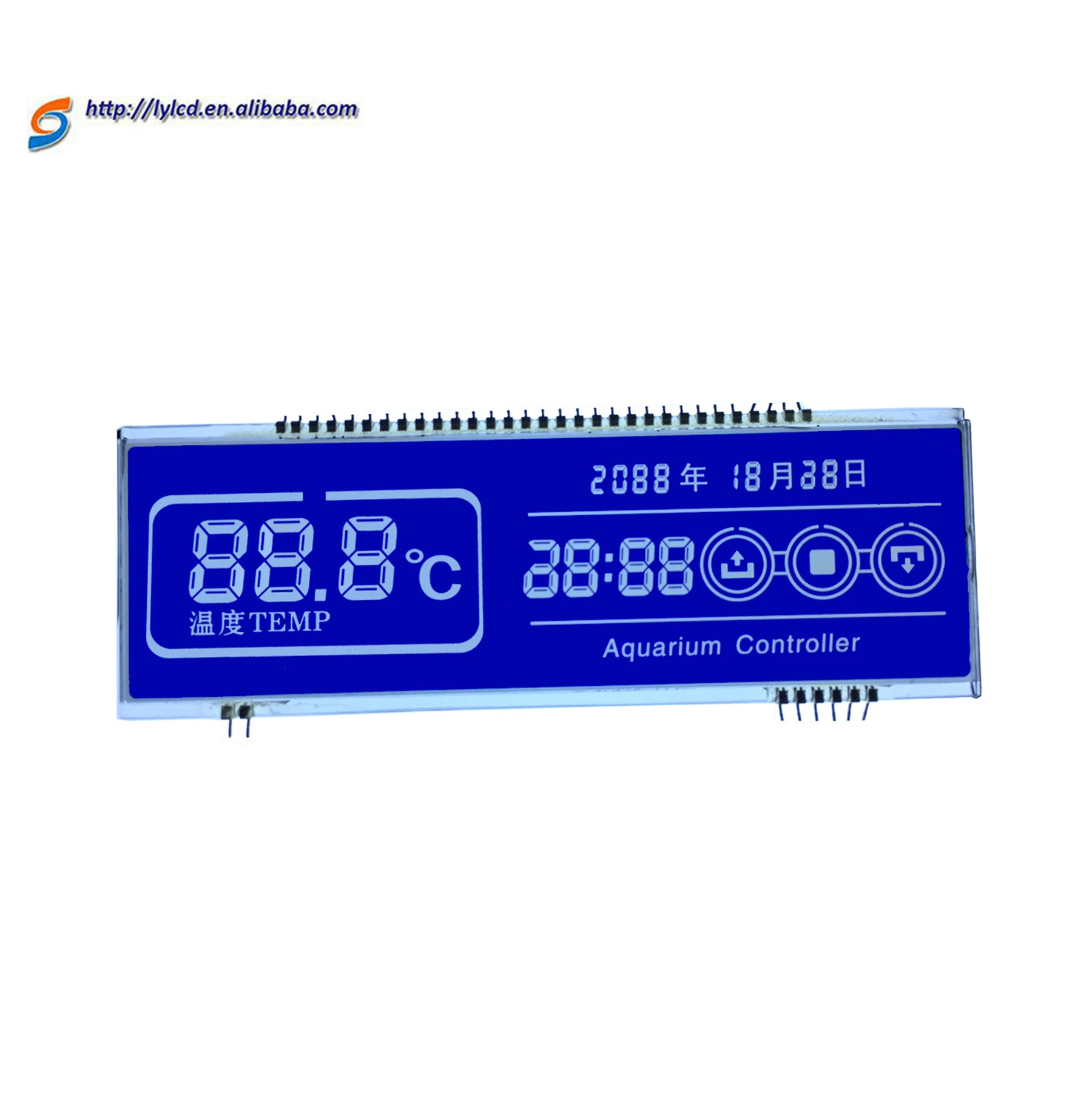 Изготовленный На Заказ 15 цифр HTN 7-сегментный отрицательный ЖК-дисплей с ЖК-дисплеем