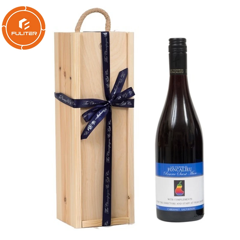
Custom Primary Color Bottle Shipping Bamboo Wine Wooden Box 