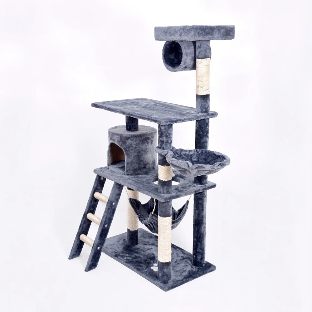 GMTPET Pet Furniture Toys Factory OEM Wholesale Ebay Amazon Hot Cat Pet Sleeping Play Sisal Rope Plush MDF Board Cat Tree House
