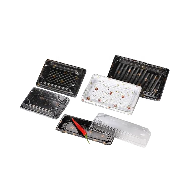 PS Square Disposable Plastic Sushi Container With Lid /Plastic Lid Storage Plastic Food Container