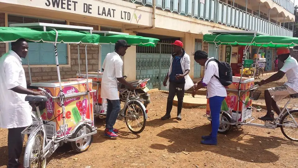 solar panel ice cream bike with 208L solar freezer