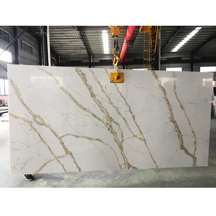 SH8382 Calcatta золотистый кварц 6 мм 30 мм толщиной Calacatta белый каменные столешницы