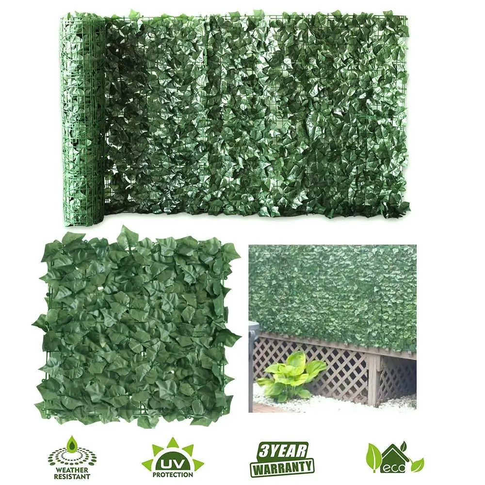 High Quality Cheap UV Artificial Leaf Fence Faux Ivy Leaf Fence for Covering Garden Wall Decoration Dark Green , Light Green