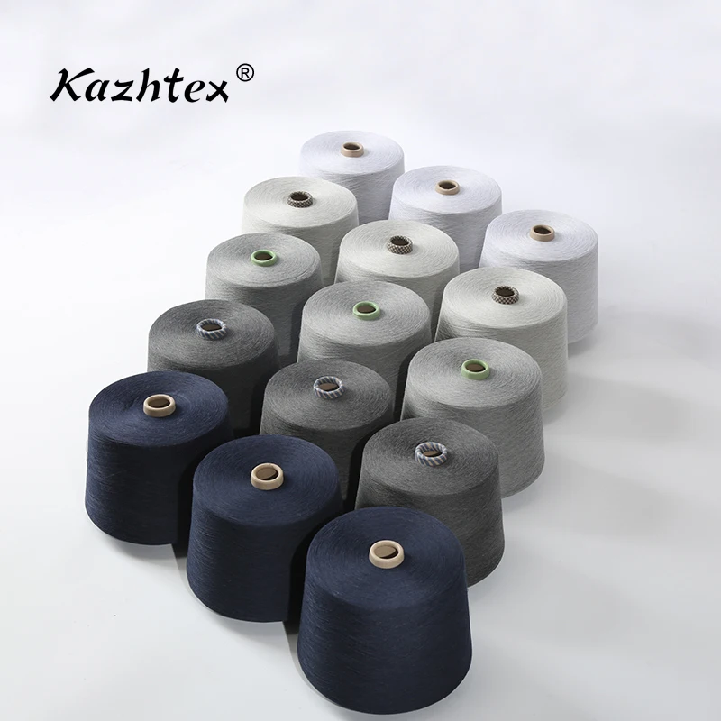 
Purplish Blue silver blended cotton yarn anti odor twist yarn 