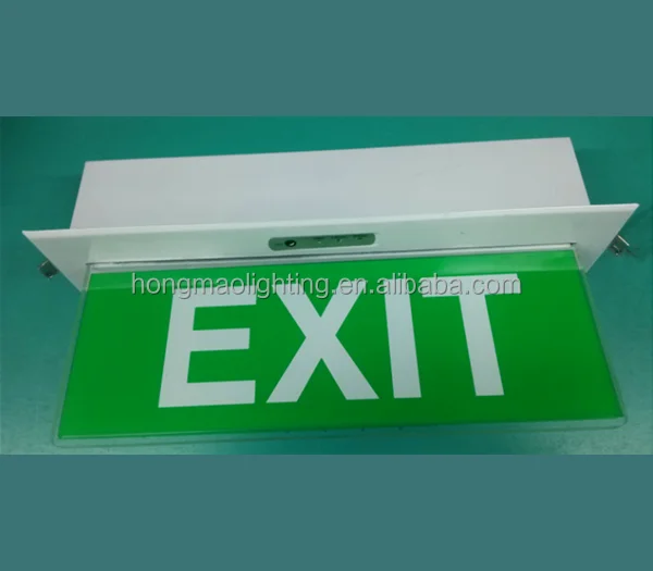 HONGMAO 3.6V Nickel cadmium battery Acrylic Aluminum exit sign led recessed emergency light