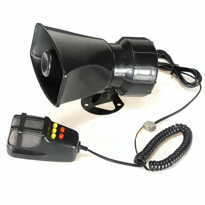 Hot 50W 12V 5Sounds Car Van Truck Speaker Loud Siren Horn 105db With MIC
