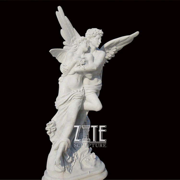 Life Size Kissing Marble Nude Man and Woman Erotic Statues