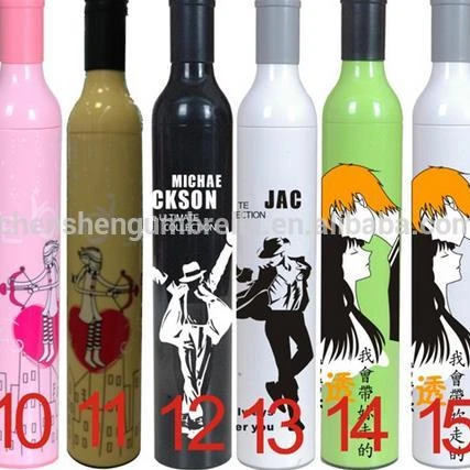 
High quality wholesale creative design custom mini manual open foldable wine bottle shape umbrella 