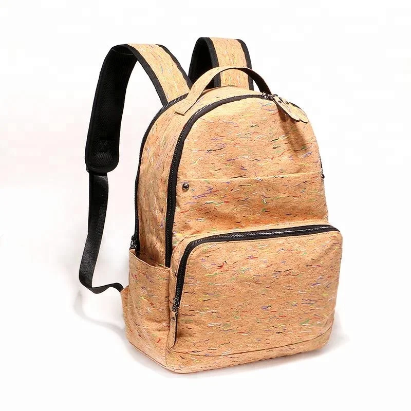 DongGuan factory custom full printing cork laptop backpack lightweight waterproof cork knapsack eco-friendly cork school bag