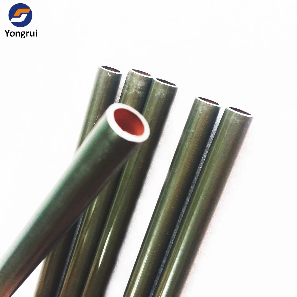 double wall olive green zinc coated steel auto fuel oil pipe