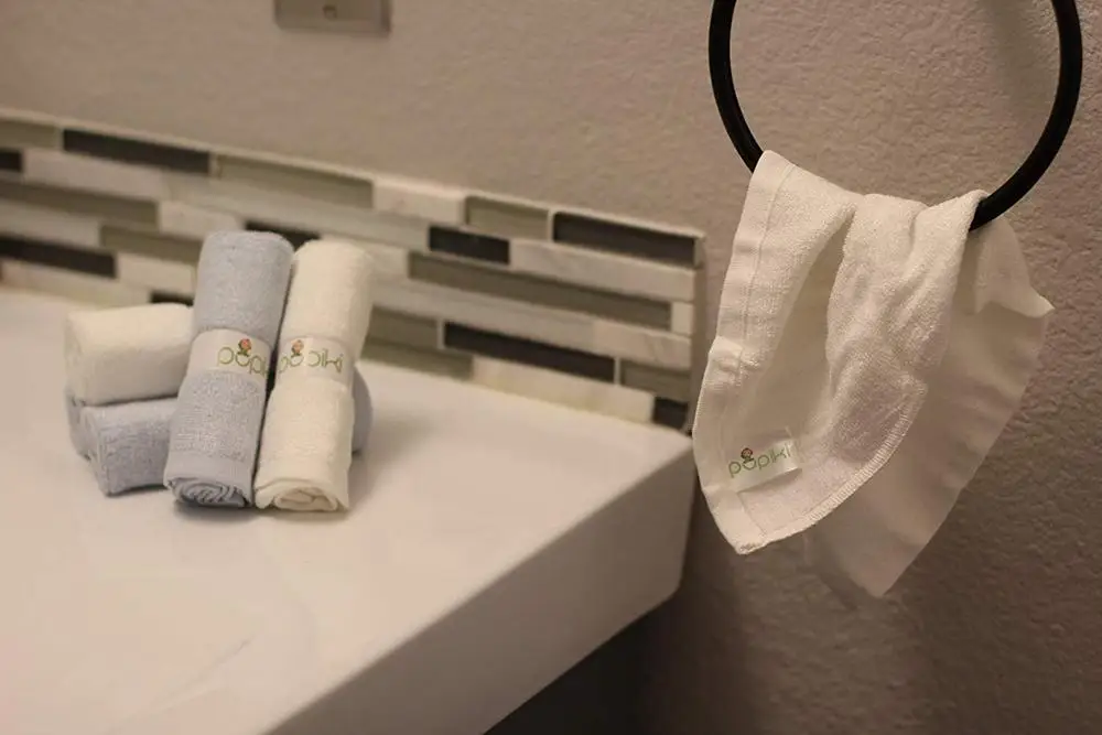 Extra-Absorbent Baby Washcloths 6 Ultra-Soft 100% Bamboo Baby Washcloth Hypoallergenic Face Towels