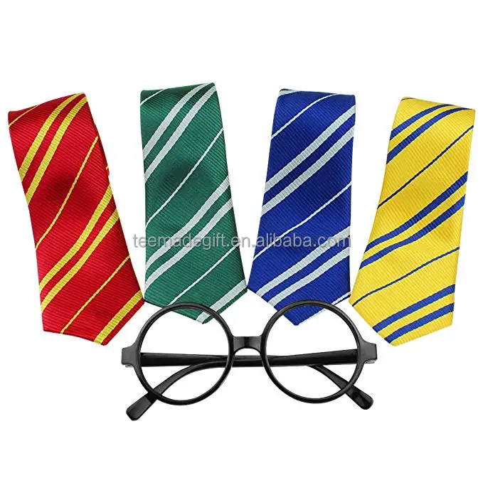 
Harry Striped Tie with Novelty Glasses Frame in Magic School for Cosplay Halloween Costumes Accessories for Kids 