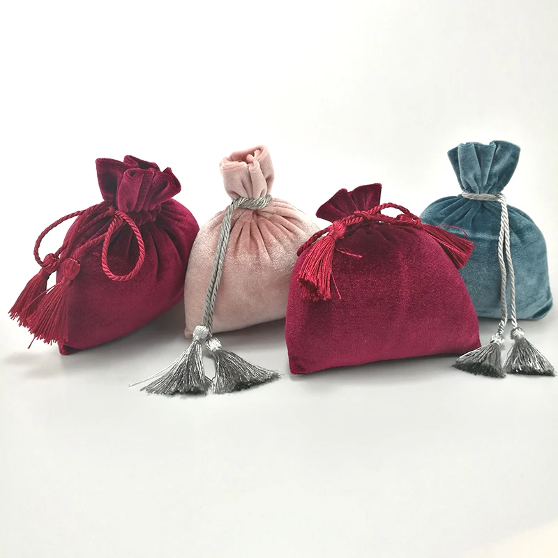 wholesale Velvet Pouches Jewelry Packaging Display Drawstring Packing Gift Bags velvet jewelry pouch