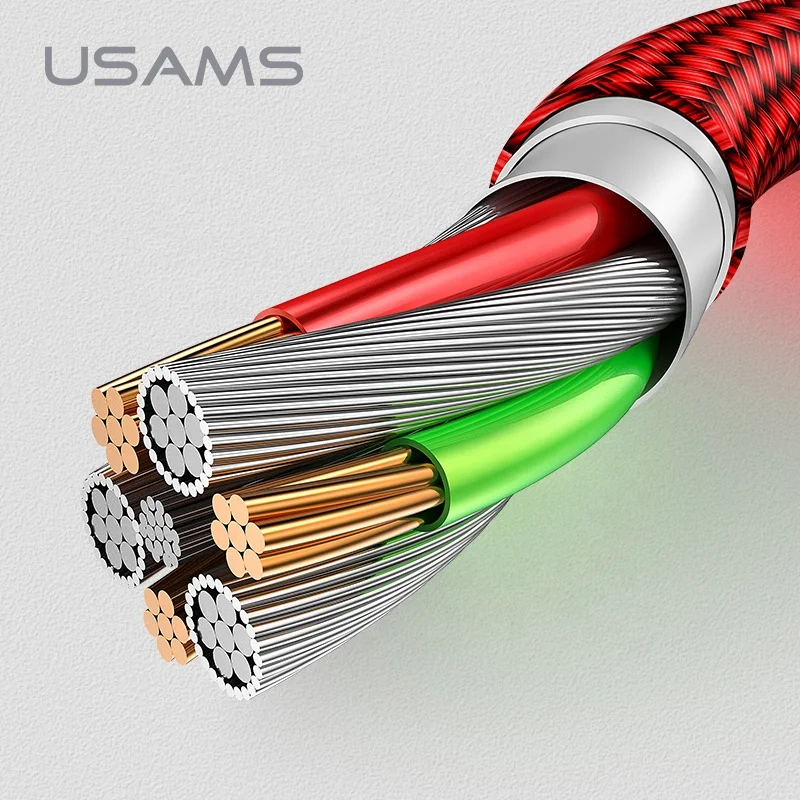 USAMS 3A Универсальный Магнитный кабель Micro USB Type C для быстрой зарядки и передачи данных iphone