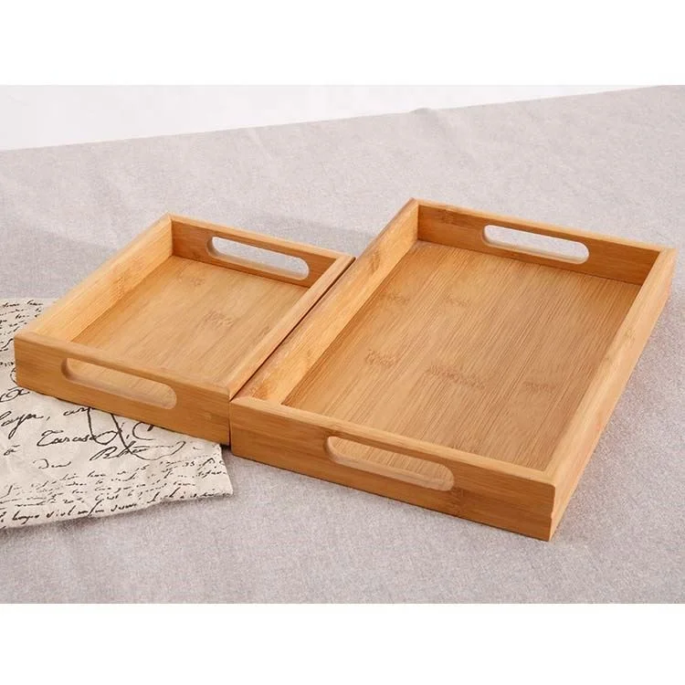 
Ecofriendly bamboo wooden tray woven bamboo serving trays cheap wholesale natural tray 