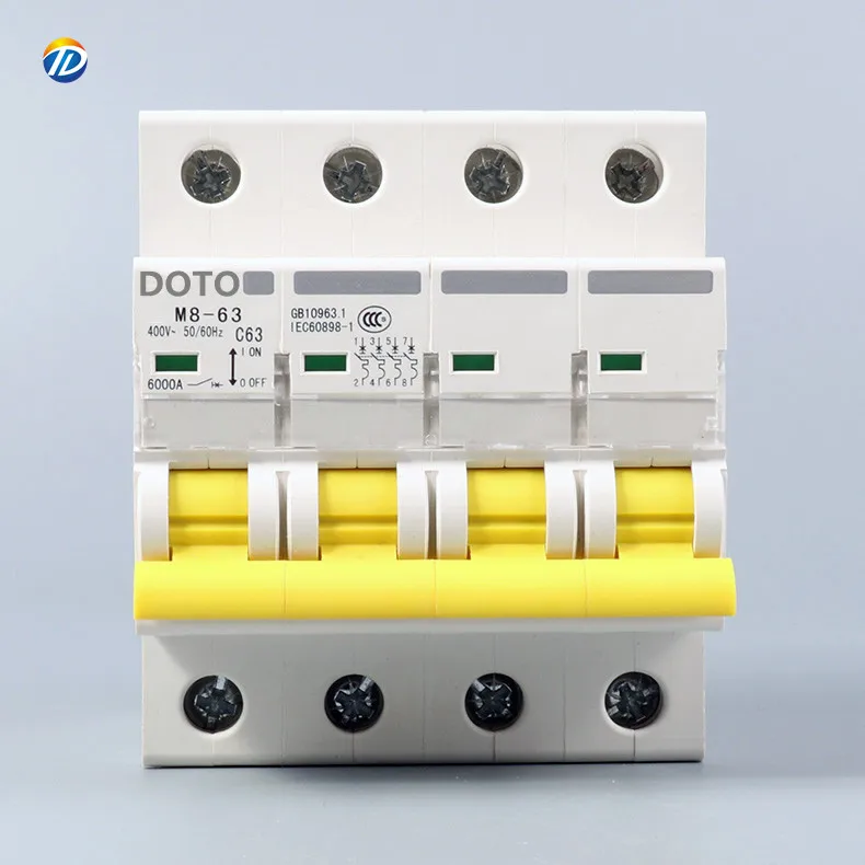 M8-63 1p 2P 3P 4P Mcb Electric Air mini Circuit Breaker 6A 10A 16A 20A 25A 32A 40A 50A 63A 125a dc smart circuit breaker