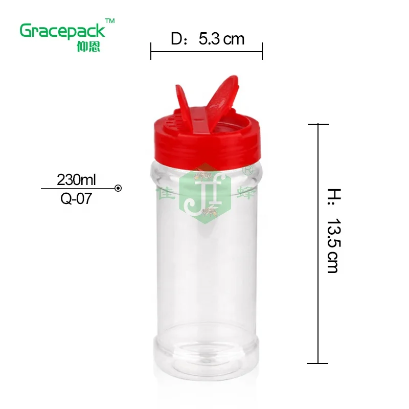empty salt/pepper/chili powders bulk spice bottles 8oz PET plastic spice jar