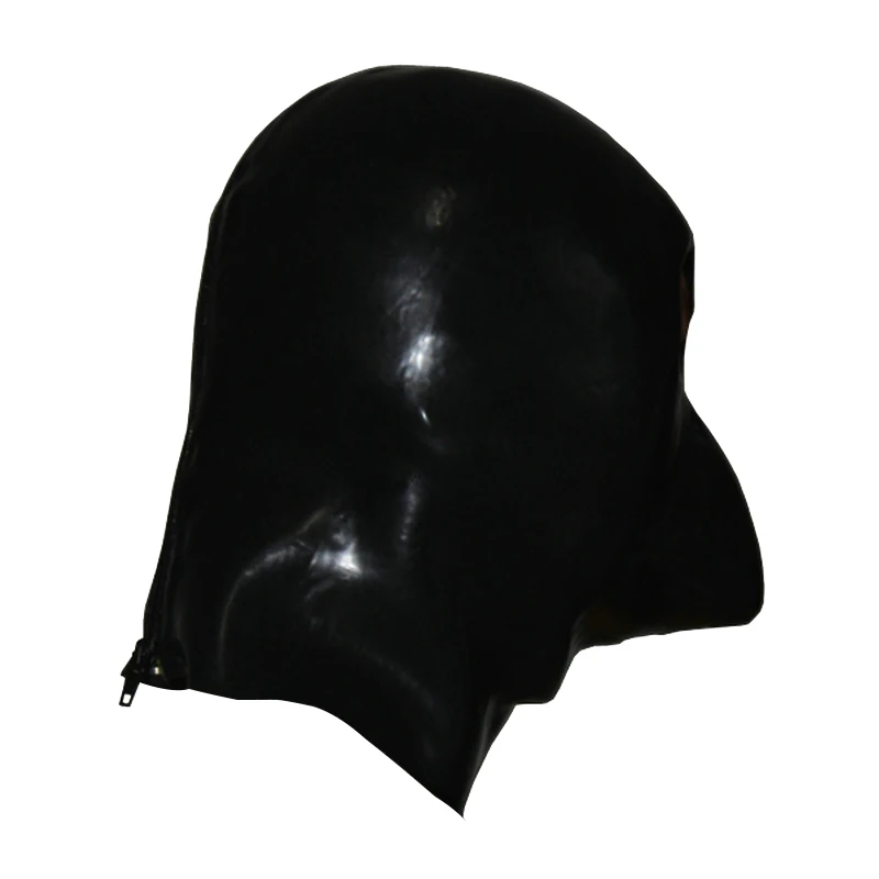 Woman Latex Mask Rubber Unisex Hood Parrot Teeth Lip Facing Sheath Tongue Nose Tube Fetish Latex Head Mask