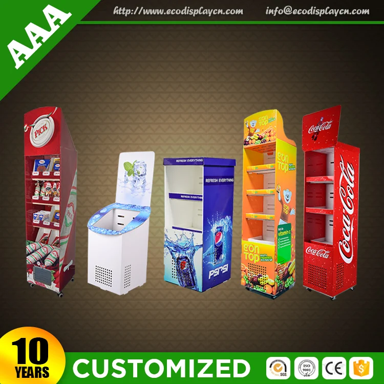 Wholesale Cardboard Paper Product Floor Eyelash Cosmetic Display Stand Cardboard Makeup Displays Rack
