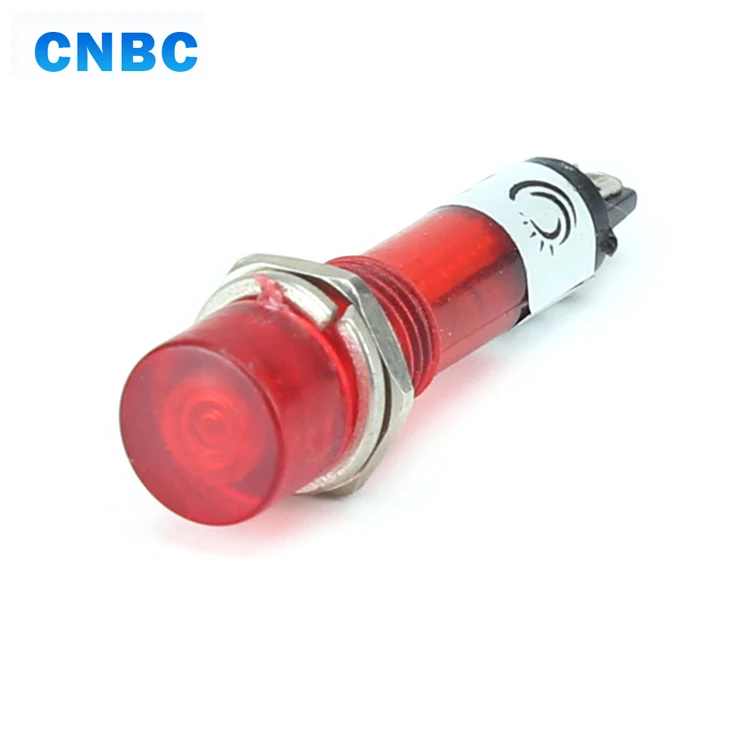7mm mounting hole size red yellow CE 220v 24v 36v 110v  neon plastic 12v indicator light without wire for heater water