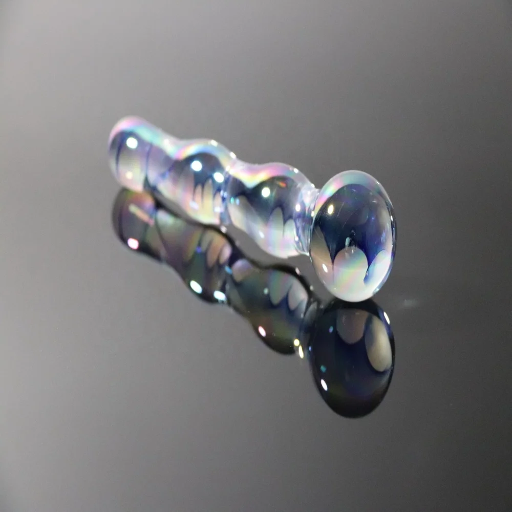 iridescent art handmade glass dildo made in china