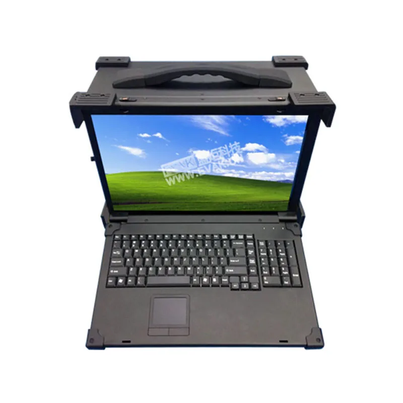 
17.3 inch LCD Portable Industrial Rugged Downward Computer With 4*full-length expansion slots 4*3.5 HDD 
