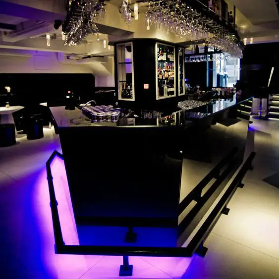 Popular LED light decoration small juice bar counter designs