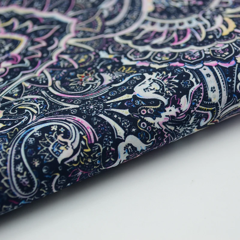 Skygen cheap natural organic cotton digital printed floral Canada custom printed muslin cloth fabric