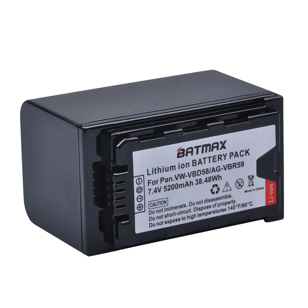 5200 мА · ч VW-VBD58 VBD29 VBD58 VBD78 AG-VBR59 Аккумулятор для Panasonic AJ-HPX260MC,HPX265MC,PX270,PX285MC,PX298,AG-FC100,HC-X1000