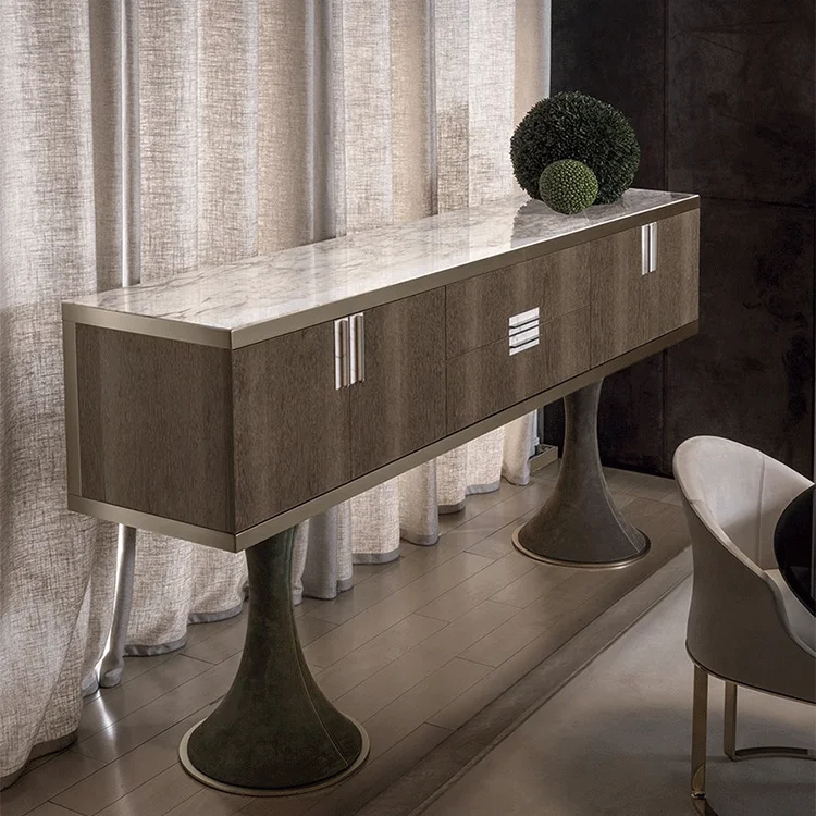 
Wall side cabinet flower stand with storage space beautiful living room furniture hotel lobby 