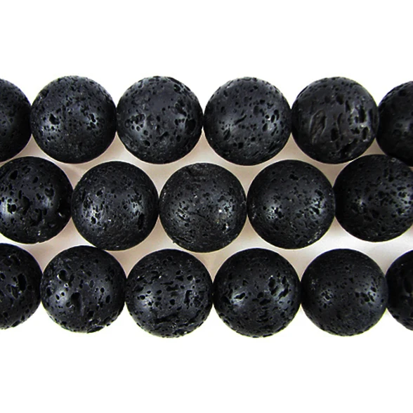 High Quality A grade Natural Black Lava Stone Beads For Jewelry Making (AB091)