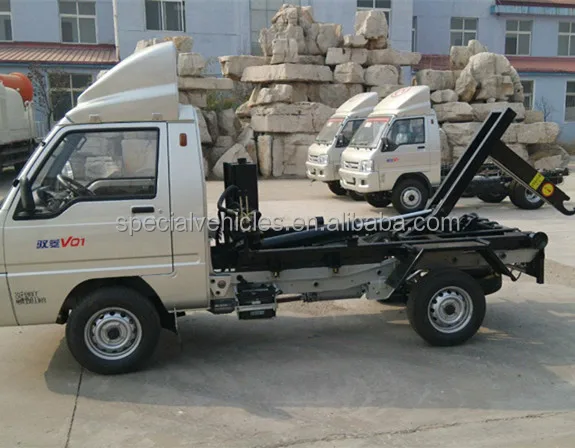 rear loader 3 tons garbage container Hook Lift Garbage Truck for sale