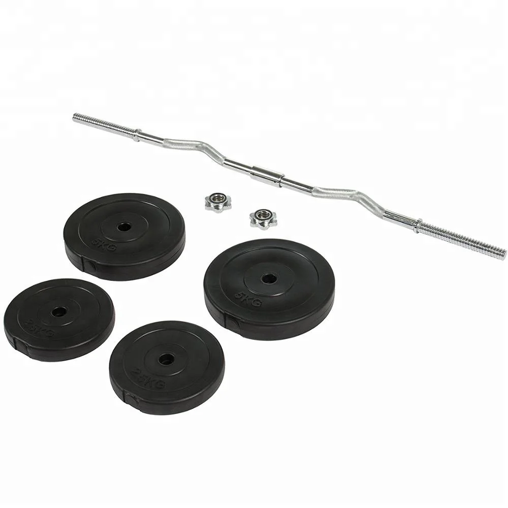 25kg Amazon 2 Parts Cross Fit  Adjustable Curl Cement Barbell