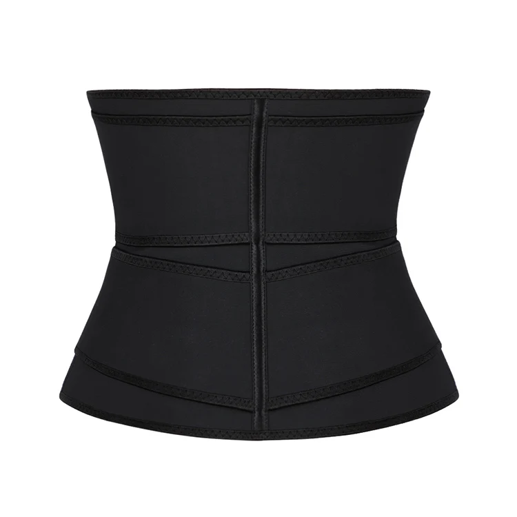Triple Zipper and Clip Latex Waist Trainer Black Zip and Clip Waist Trainer Corset Steel Boned Body Shaper Plus Size 6XL