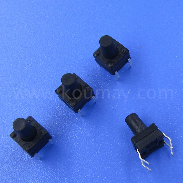 6x6x5/6/7/8/9/10/11/12/13mm (H) top quality pcb 4 pin smd tactile switch vertical mount, round knob 6*6 smd tact switch 4pin