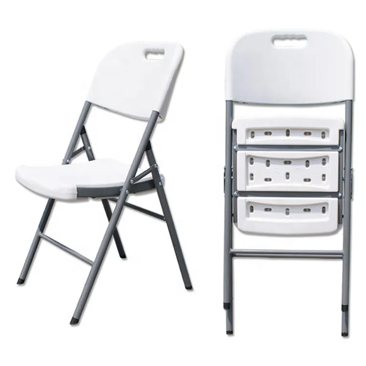 Folding Dining Chairs Plastic Seat Metal Frame Living room chair Restaurant Chair