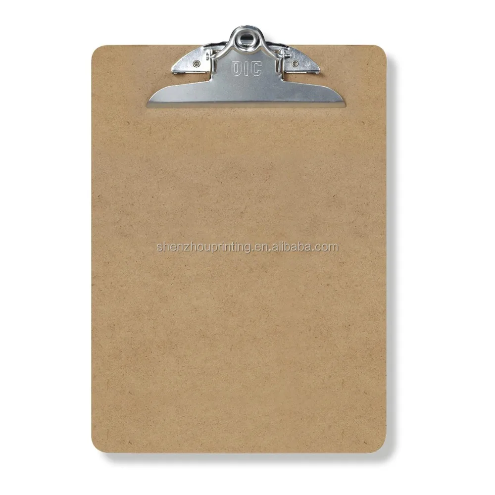 
Good quality wholesale custom file folder masonite hardboard MDF A3 wooden clipboard with metal clip 